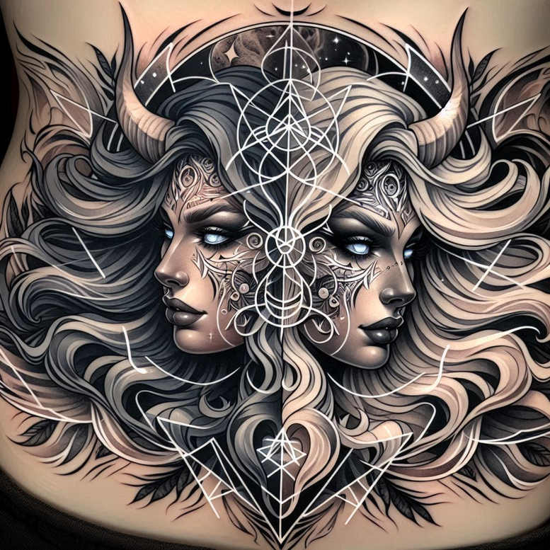 dark-emotion-tattoo – tattoo design ideas free ai generated – neotraditional-refined-lines – for-behind-ear – Gallery: other-dark-inkby-ai