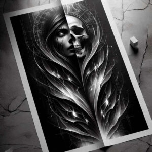dark-emotion-tattoo – tattoo design ideas free ai generated – realism-color-precision – for-chest – Gallery: other-dark-inkby-ai