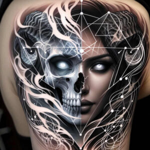 dark-life-tattoo – tattoo design ideas free ai generated – neotraditional-subtle-tone – for-inner-arm – Gallery: other-dark-inkby-ai