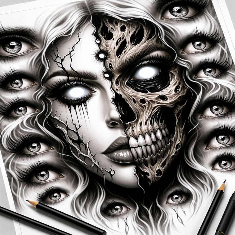 dark-light-tattoo – tattoo design ideas free ai generated – realism-soft-contrast – for-temple – Gallery: other-dark-inkby-ai