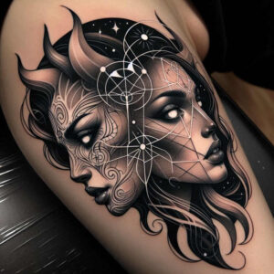 dark-mystery-tattoo – tattoo design ideas free ai generated – surrealism-hallucinogenic – for-thigh – Gallery: other-dark-inkby-ai
