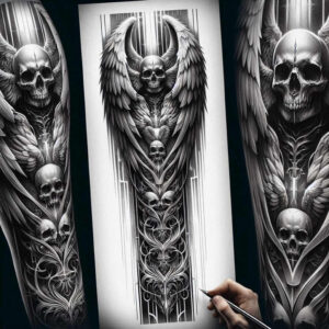 dark-mystical-tattoo – tattoo design ideas free ai generated – neotraditional-refined-lines – for-shoulder – Gallery: other-dark-inkby-ai