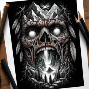 dark-ornament-tattoo – tattoo design ideas free ai generated – neotraditional-precise-lines – for-side-torso – Gallery: other-dark-inkby-ai