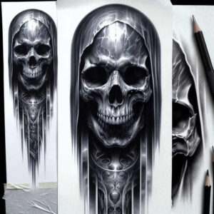 dark-pattern-tattoo – tattoo design ideas free ai generated – neotraditional-vivid-detail – for-elbow – Gallery: other-dark-inkby-ai