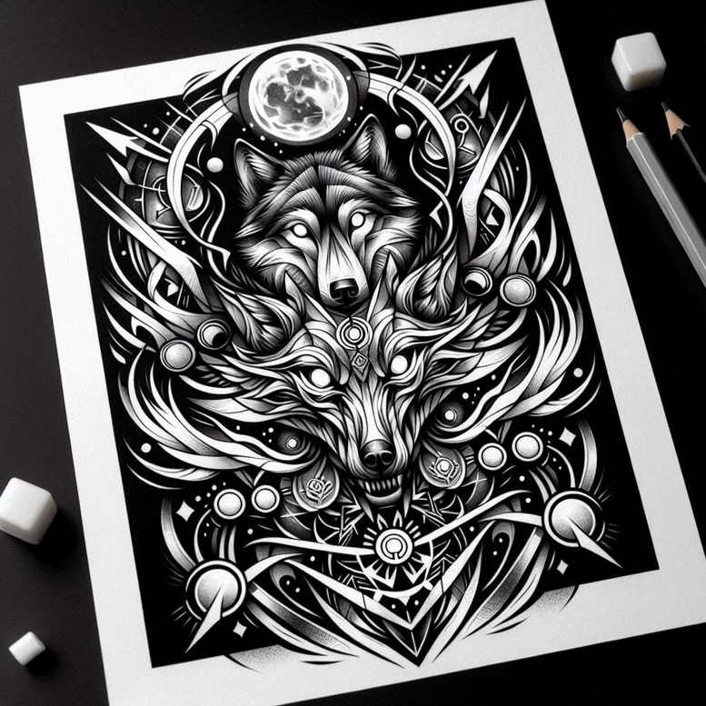 dark-power-tattoo – tattoo design ideas free ai generated – neotraditional-subtle-tone – for-back-of-neck – Gallery: other-dark-inkby-ai