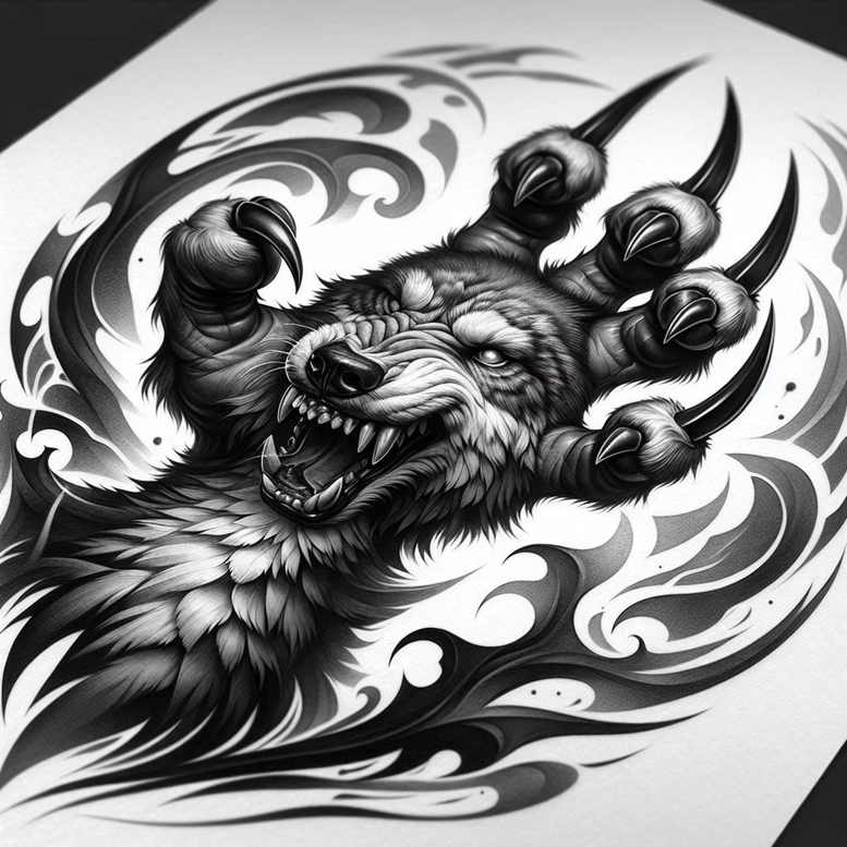 dark-power-tattoo – tattoo design ideas free ai generated – surrealism-metaphysical – for-thigh – Gallery: other-dark-inkby-ai