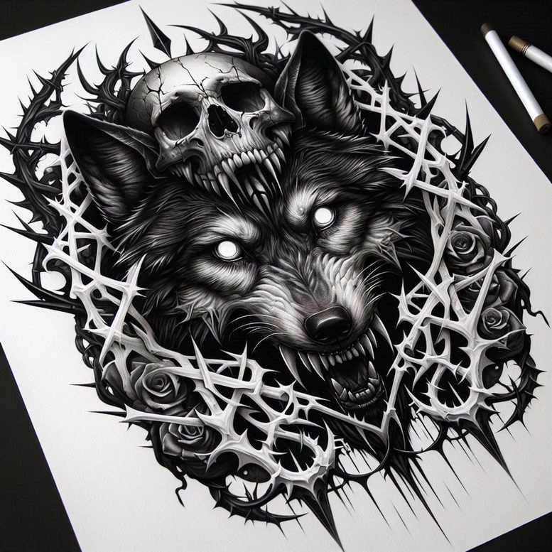 dark-sensory-tattoo – tattoo design ideas free ai generated – surrealism-unearthly – for-upper-shoulder – Gallery: other-dark-inkby-ai