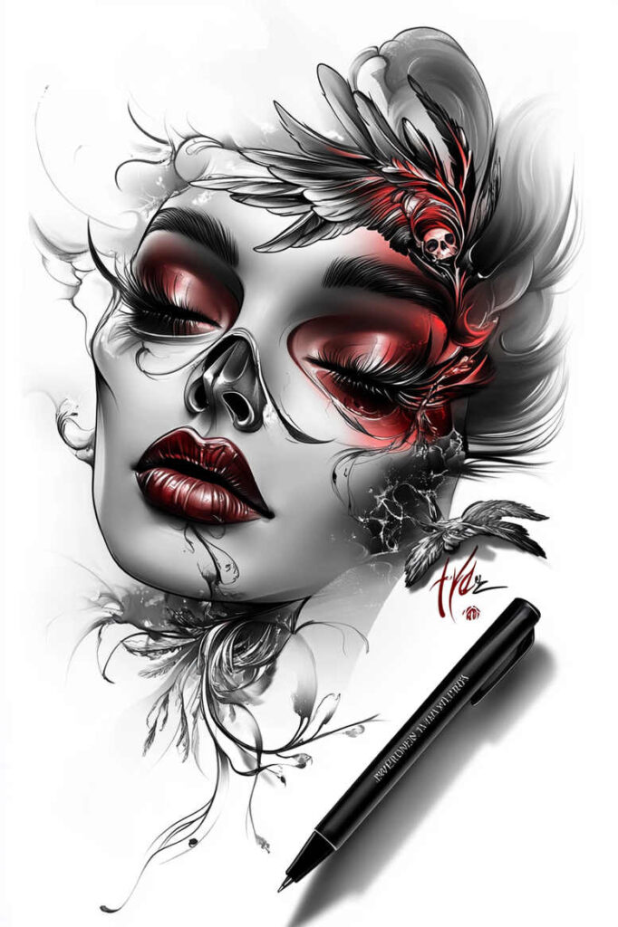 dark-shadow-and-light-tattoo – tattoo design ideas free ai generated – neotraditional-fine-detail – for-forearm – Gallery: other-dark-inkby-ai