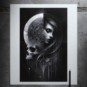 dark-shadow-highlight-tattoo – tattoo design ideas free ai generated – realism-mirrored-effect – for-shin – Gallery: other-dark-inkby-ai