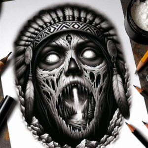 dark-shadow-tattoo – tattoo design ideas free ai generated – neotraditional-bold-texture – for-forearm – Gallery: other-dark-inkby-ai