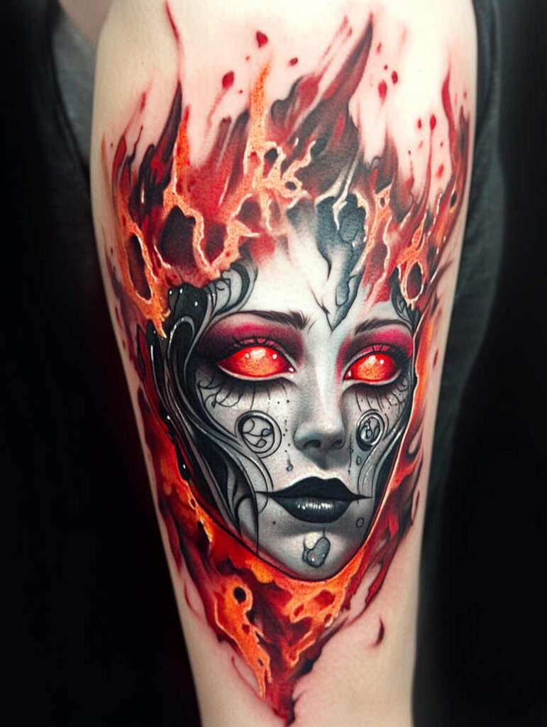 dark-shape-tattoo – tattoo design ideas free ai generated – surrealism-enigmatic-visuals – for-behind-ear – Gallery: other-dark-inkby-ai