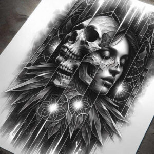 dark-space-tattoo – tattoo design ideas free ai generated – realism-natural-look – for-knee – Gallery: other-dark-inkby-ai
