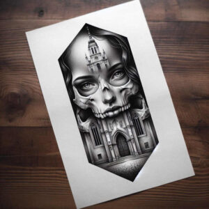 dark-spiritual-tattoo – tattoo design ideas free ai generated – neotraditional-contoured-forms – for-back – Gallery: other-dark-inkby-ai
