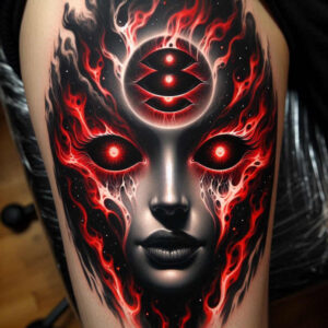 dark-spiritual-tattoo – tattoo design ideas free ai generated – neotraditional-modern-classic – for-lower-chest – Gallery: other-dark-inkby-ai