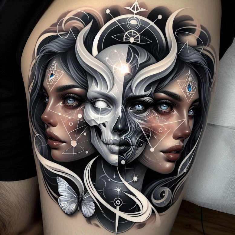 dark-symbol-tattoo – tattoo design ideas free ai generated – neotraditional-artistic-contrast – for-heel – Gallery: other-dark-inkby-ai