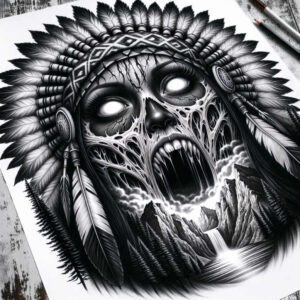 dark-symbol-tattoo – tattoo design ideas free ai generated – neotraditional-rich-shading – for-upper-back – Gallery: other-dark-inkby-ai