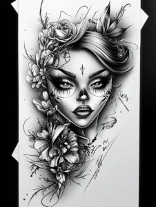 dark-symbol-tattoo – tattoo design ideas free ai generated – realism-natural-contours – for-upper-thigh – Gallery: other-dark-inkby-ai
