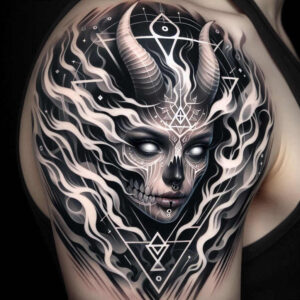 dark-tattoo – tattoo design ideas free ai generated – neotraditional-bold-highlights – for-side – Gallery: other-dark-inkby-ai