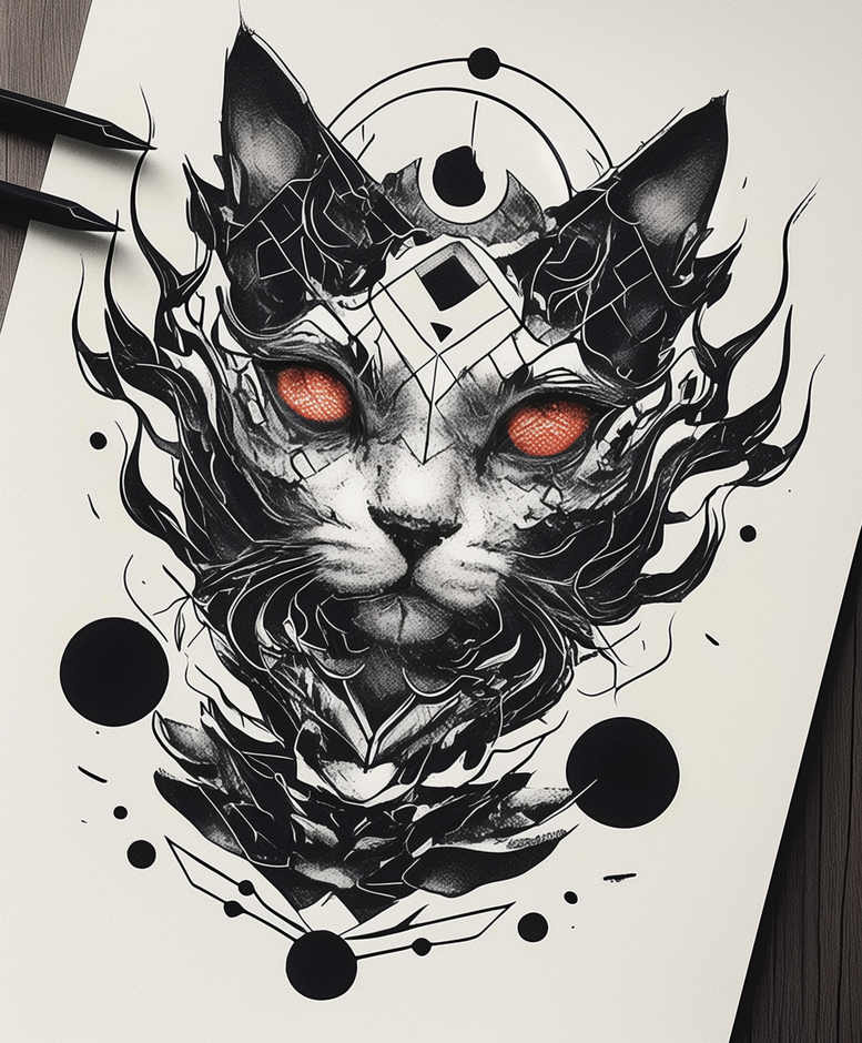 gloomy-tattoo – tattoo design ideas free ai generated – realism-photo-like-tattoo – for-lower-arm – Gallery: other-dark-inkby-ai