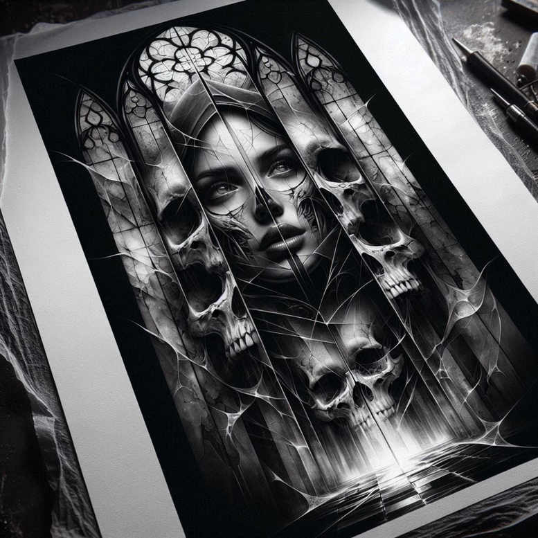 gothic-tattoo – tattoo design ideas free ai generated – realism-refined-contrast – for-wrist-side – Gallery: other-dark-inkby-ai