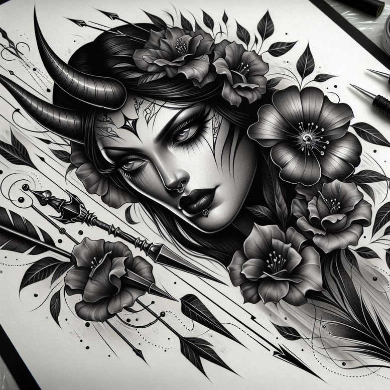 other-dark tattoo design ideas refined color palette abyss embodying perseverance