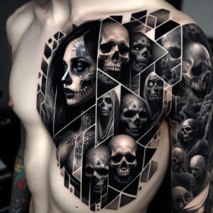 other-dark tattoo design ideas ornate abyss stands for courage