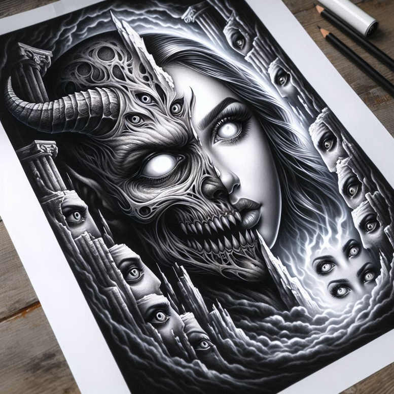 other-dark tattoo design ideas layered inks agony for inner arm