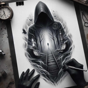 other-dark tattoo design ideas Realism optical depth agony for lower arm