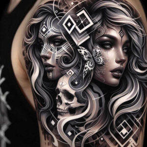 other-dark tattoo design ideas Realism realistic lighting chained for upper shoulder