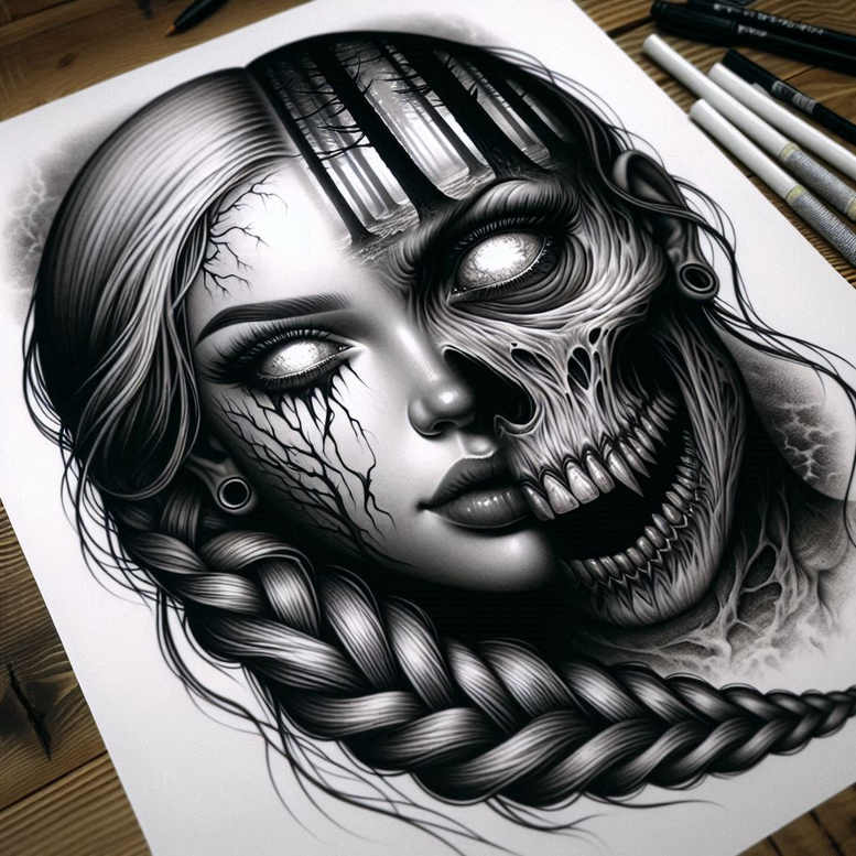 other-dark tattoo design ideas high-contrast chilling embodying perseverance