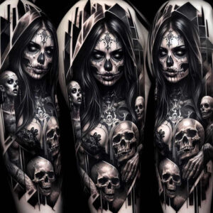 other-dark tattoo design ideas artistic contrast chilling for ankle