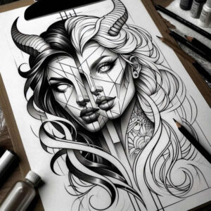 other-dark tattoo design ideas classic motifs claw marks for temple