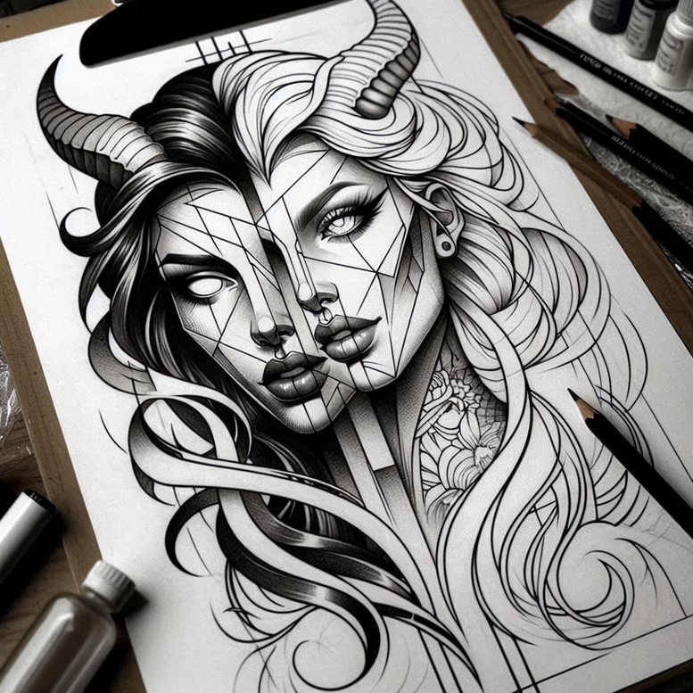 other-dark tattoo design ideas classic motifs claw marks for temple