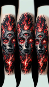 other-dark tattoo design ideas Realism light play creeping shadow for calf