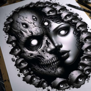 other-dark tattoo design ideas Realism precise gradient dark symbolising perseverance