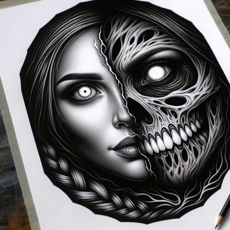 other-dark tattoo design ideas Surrealism imaginative decaying symbol of endurance