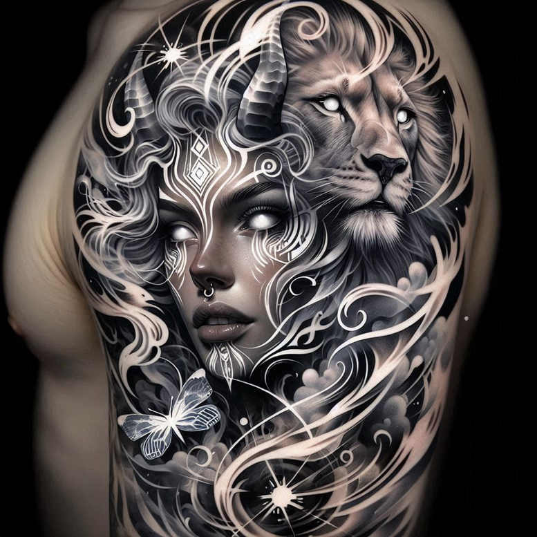 other-dark tattoo design ideas refined color palette demonic for neck