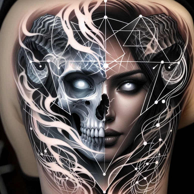 other-dark tattoo design ideas Surrealism psychedelic desolate meaning determination