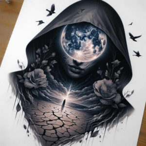 other-dark tattoo design ideas Surrealism fantastical elements eerie for hand