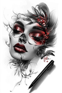 other-dark tattoo design ideas saturated hues eerie for hip