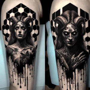 other-dark tattoo design ideas Surrealism shadow play eerie for lower arm