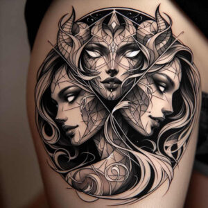 other-dark tattoo design ideas distorted perspective eerie symbolising strength