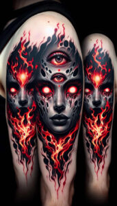 other-dark tattoo design ideas intricate evil grin embodying courage