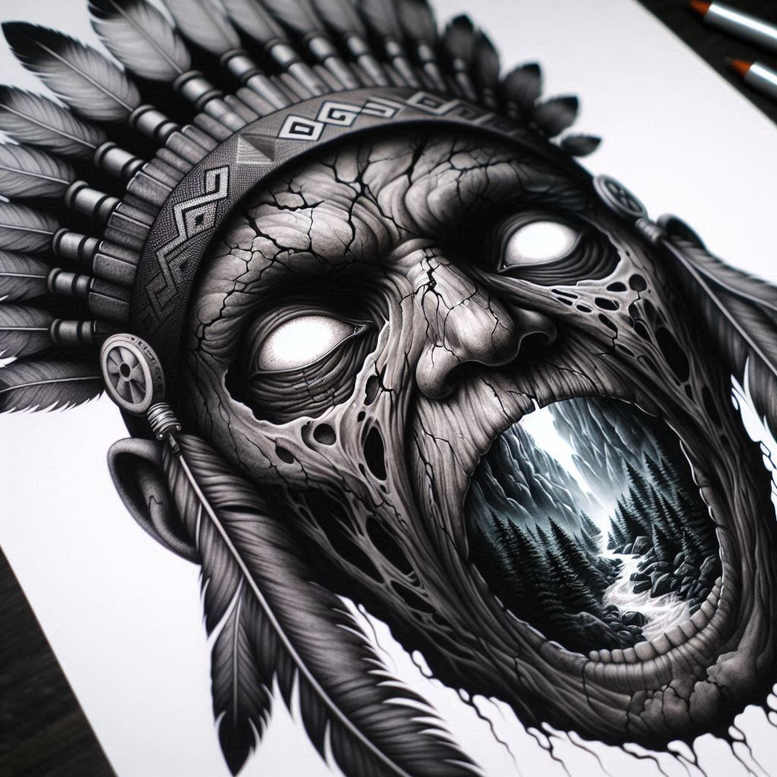 other-dark tattoo design ideas strong outlines evil grin for ankle