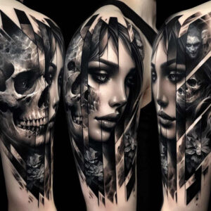 other-dark tattoo design ideas Surrealism enigmatic visuals evil spirit for stomach
