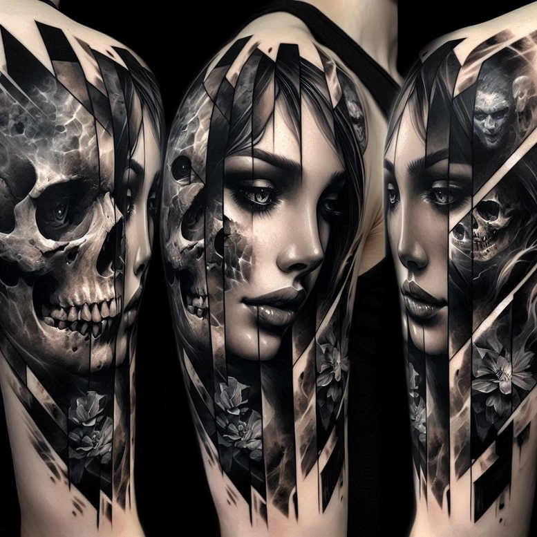 other-dark tattoo design ideas Surrealism enigmatic visuals evil spirit for stomach