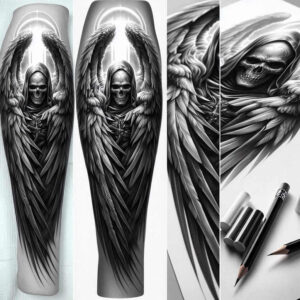 other-dark tattoo design ideas Surrealism metamorphosis foggy for hip