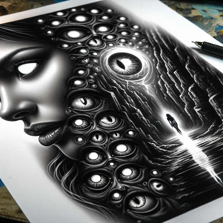 other-dark tattoo design ideas vivid detail gloomy for scapula