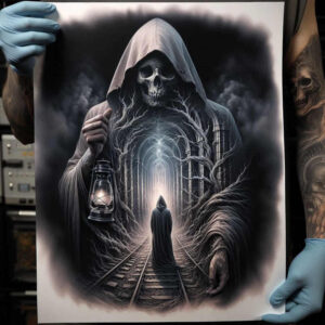 other-dark tattoo design ideas Surrealism psychic energy haunted meaning endurance