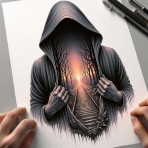 other-dark tattoo design ideas Surrealism fantasy-inspired haunting for neck